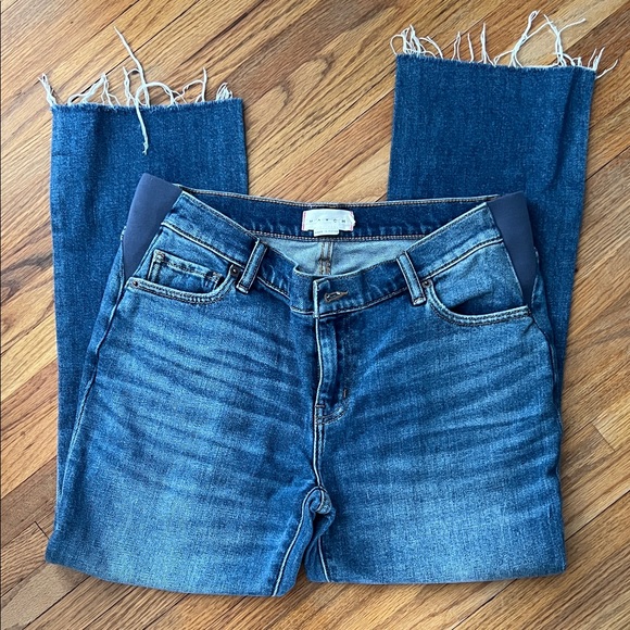 Hatch Distressed Blue Cropped Jeans